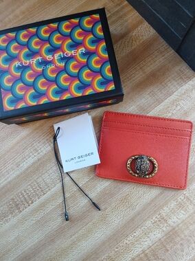 Kurt Geiger NWT Orange Card Holder W/Box